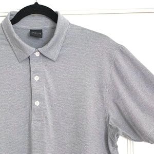 Dunning Golf Gray Thin Stripe Polo - S